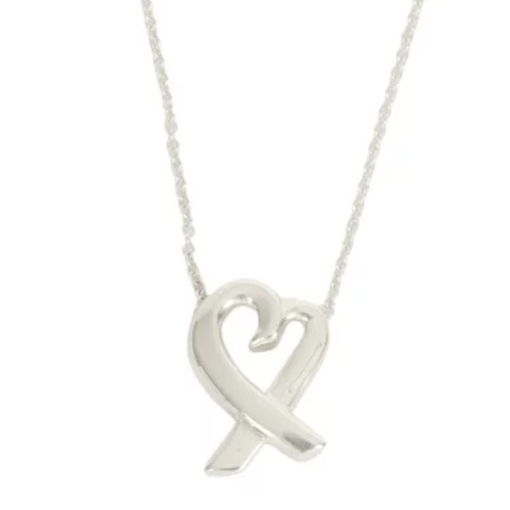 TIFFANY CO Loving Heart Necklace Silver
